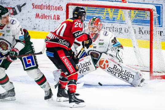 Luleås Jack Connolly och Frölundas målvakt Johan Mattsson