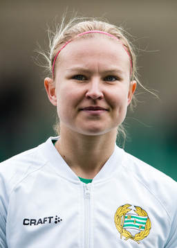 Hammarbys Elin Bergkvist innan fotbollsmatchen i Elitettan