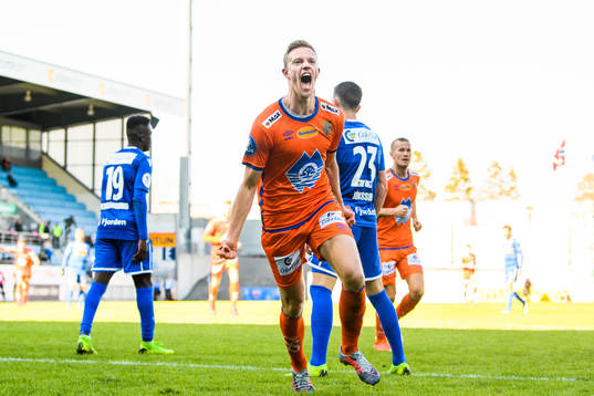 Peter Orry Larsen of Aalesund celebrates