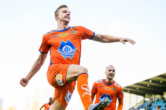 Peter Orry Larsen of Aalesund celebrates