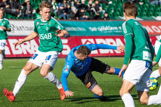 Halmstads Gabriel Gudmundsson och Brages Bjarni Mark