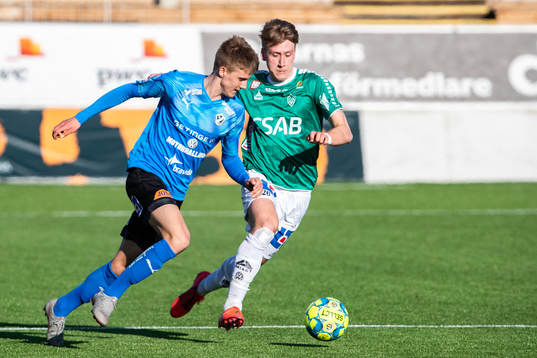 Halmstads Andreas Bengtsson och Brages Bjarni Mark