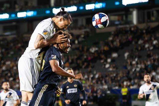 Zlatan Ibrahimovic of LA Galaxy scores 1-0 when in action