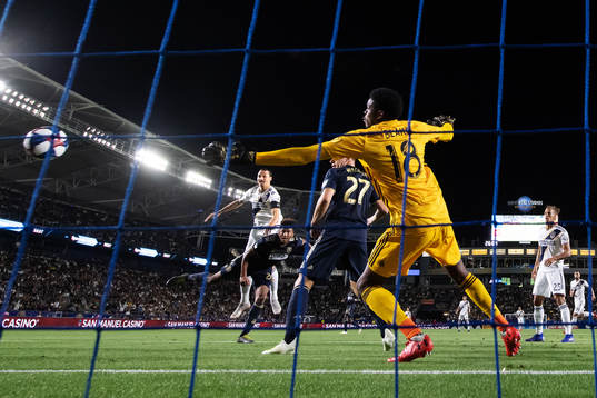 Zlatan Ibrahimovic of LA Galaxy scores 1-0 when in action