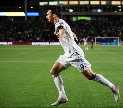 Zlatan Ibrahimovic of LA Galaxy celebrates
