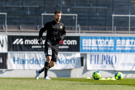 Häckens Joona Toivo före fotbollsmatchen i Allsvenskan