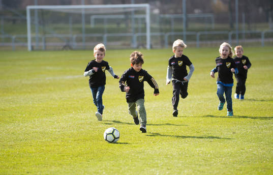 Nya små lirare provar på fotboll
