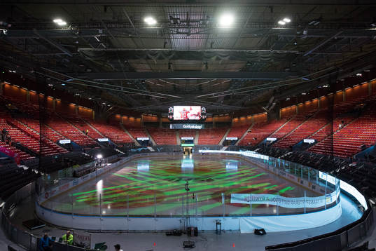 Scandinavium interiört innan semifinal 4 i SM-slutspelet i