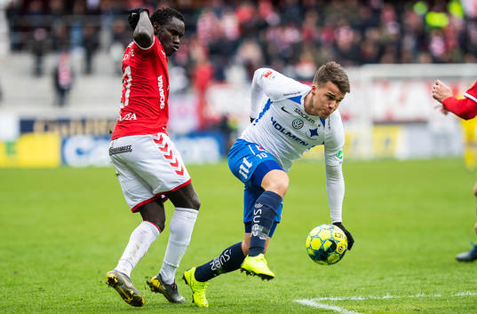 Kalmars Papa Alioune Diouf och IFK Norrköpings Simon Skrabb