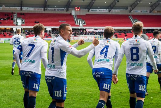 IFK Norrköpings Jordan Larsson jublar