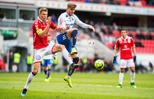 Kalmars Viktor Elm och IFK Norrköpings Christoffer Nyman