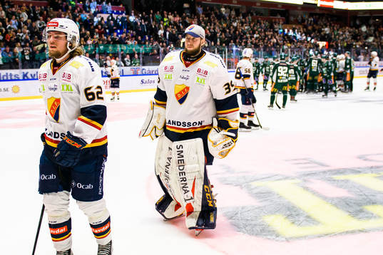 Djurgårdens Manuel Ågren och målvakt Adam Reideborn