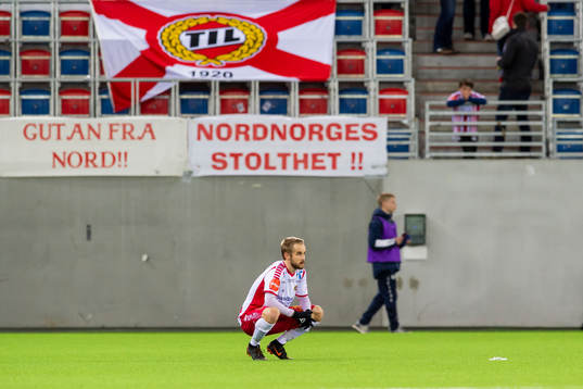 Daniel Berntsen of Tromsø looks dejected