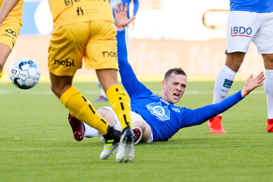 Kristoffer Haraldseid of Molde reacts