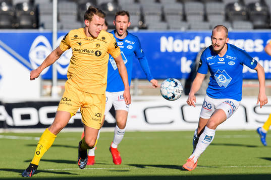 Marius Lode of Bodø/Glimt and Eirik Hestad of Molde