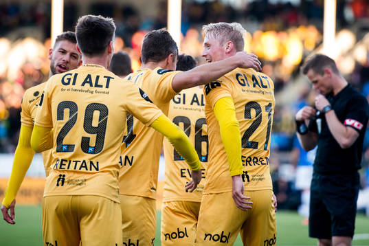 Geir André Herrem of Bodø/Glimt celebrates with teammates