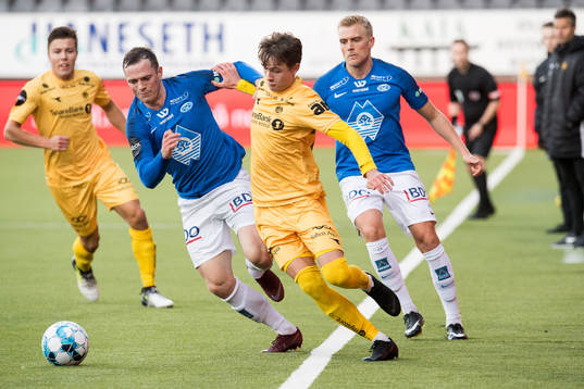 Kristoffer Haraldseid of Molde and Håkon Evjen of