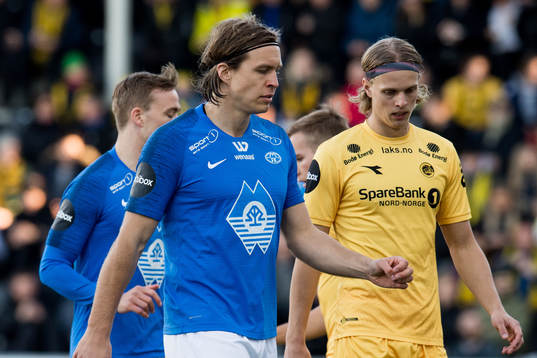 Martin Bjørnbak of Molde and Ulrik Saltnes of Bodø/Glimt
