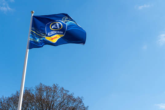 Flagga med Allsvenskans logga