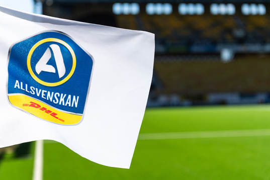 Hörnflagga med Allsvenskans logga
