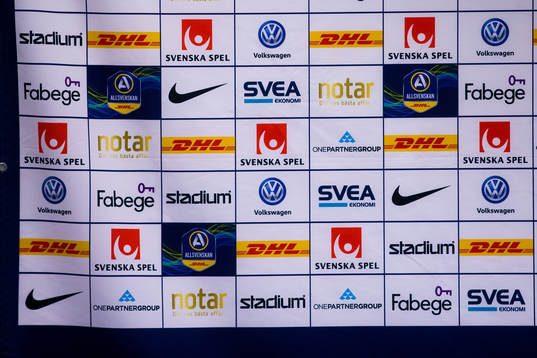 Bakgrund med allsvenskans logotyp i rummet för