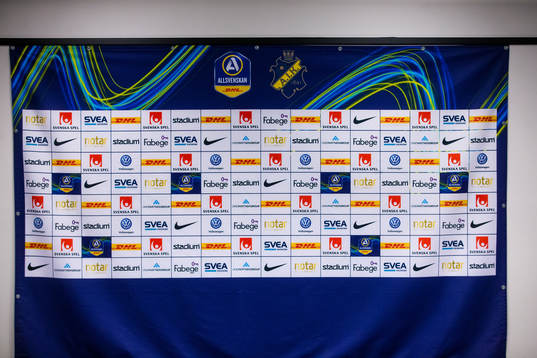 Bakgrund med allsvenskans logotyp i rummet för