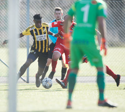 IFK Hässleholms Carl Mujaguzi i matchen i