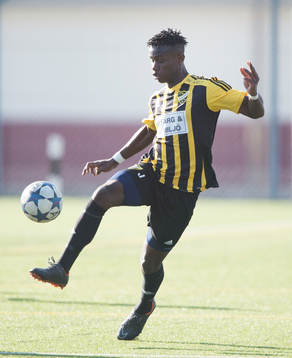 IFK Hässleholms Carl Mujaguzi i matchen i