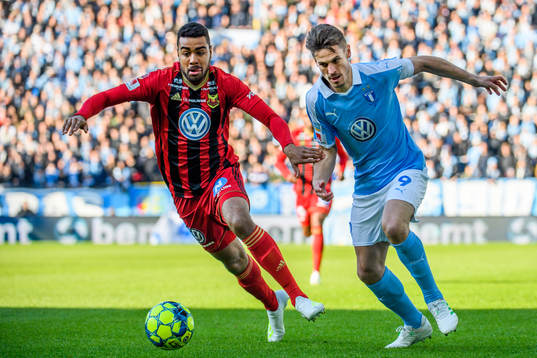 Östersunds Noah Sonko Sundberg och Malmö FFs Markus