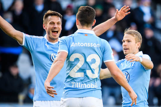Malmö FFs Markus Rosenberg, Marcus Antonsson och Oscar
