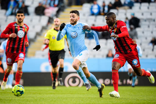 Malmö FFs Erdal Rakip och Östersunds Isak Ssali