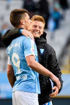 Malmö FFs Markus Rosenberg och Anders Christiansen jublar