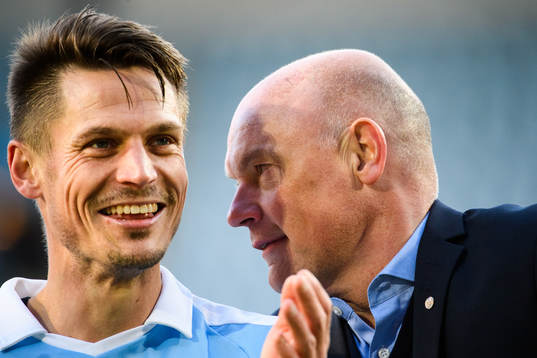 Malmö FFs Markus Rosenberg och tränare Uwe Rösler