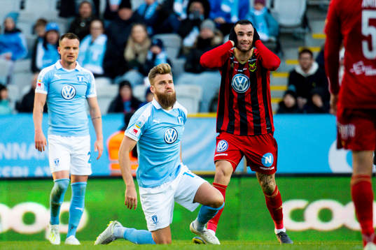 Malmö FFs Eric Larsson Rasmus Bengtsson och Östersunds