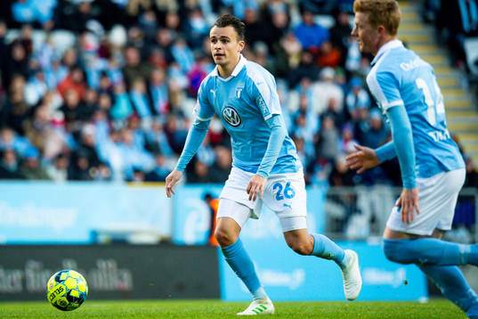 Malmö FFs Andreas Vindheimunder fotbollsmatchen i