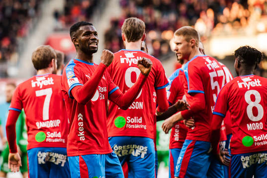 Helsingborgs Mohammed Abubakari jublar