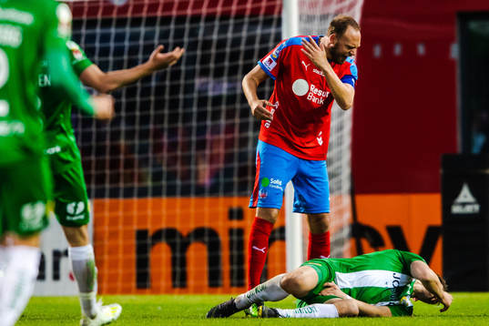 Hammarbys Vidar Örn Kjartansson och Helsingborgs Andreas