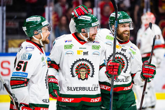 Frölundas Mats Rosseli Olsen, Anders Grönlund och