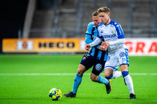 Djurgårdens Nicklas Bärkroth och IFK Göteborgs Victor