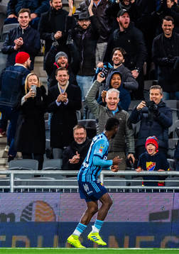 Djurgårdens Mohamed Buya Turay jublar