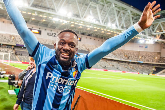Djurgårdens Mohamed Buya Turay jublar