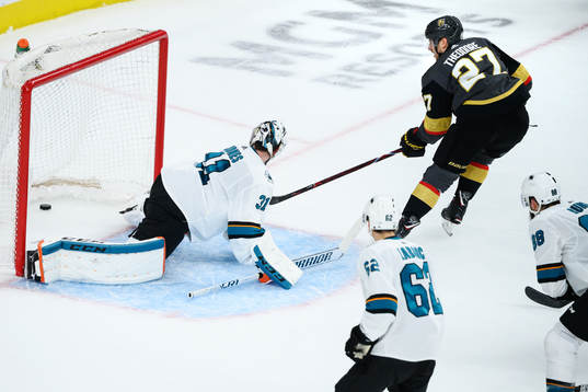 Shea Theodore of Vegas Golden Knights scores 2-0 behind