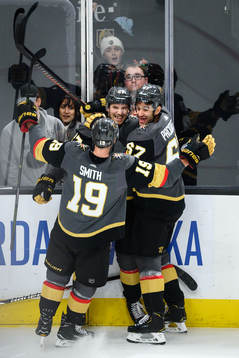 Reilly Smith, Shea Theodore and Max Pacioretty of Vegas