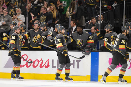 Reilly Smith, William Karlsson and Jon Merrill of Vegas