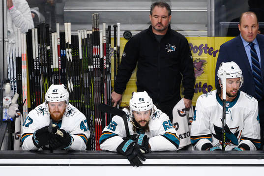 Joakim Ryan, Erik Karlsson and Brenden Dillon of San Jose