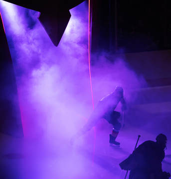 Players of Vegas Golden Knights enter the ice