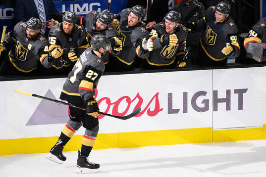 Shea Theodore of Vegas Golden Knights celebrates with