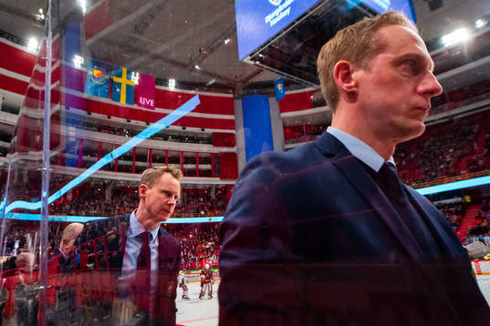 Djurgårdens tränare Robert Ohlsson och Mikael Håkansson