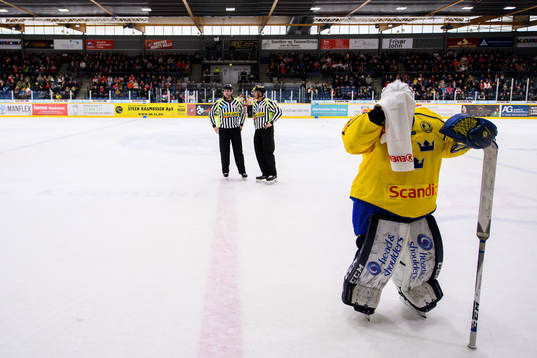 Goalkeeper Jhonas Enroth of Sweden