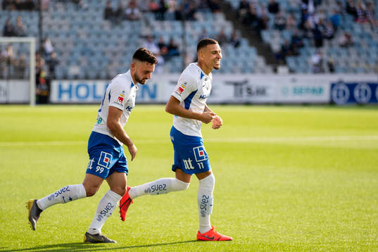 IFK Norrköpings Jordan Larsson jublar med Sead Haksabanovic